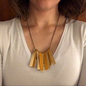 Mustard & Gold Fabric Necklace